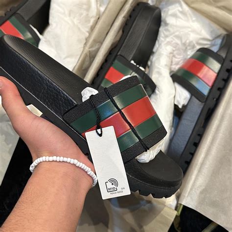 diamond gucci slides ebay|Gucci slides size 7.